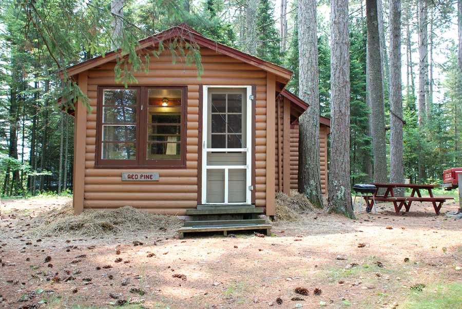 Red Pine Rental Cabin at Holiday Pines Resort in Port Wing, Wisconsin